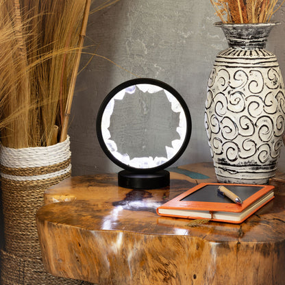 Zen Mind Clear Quartz Halo Lamp | Natural Gemstone Ring | USB Powered | Crystal Light