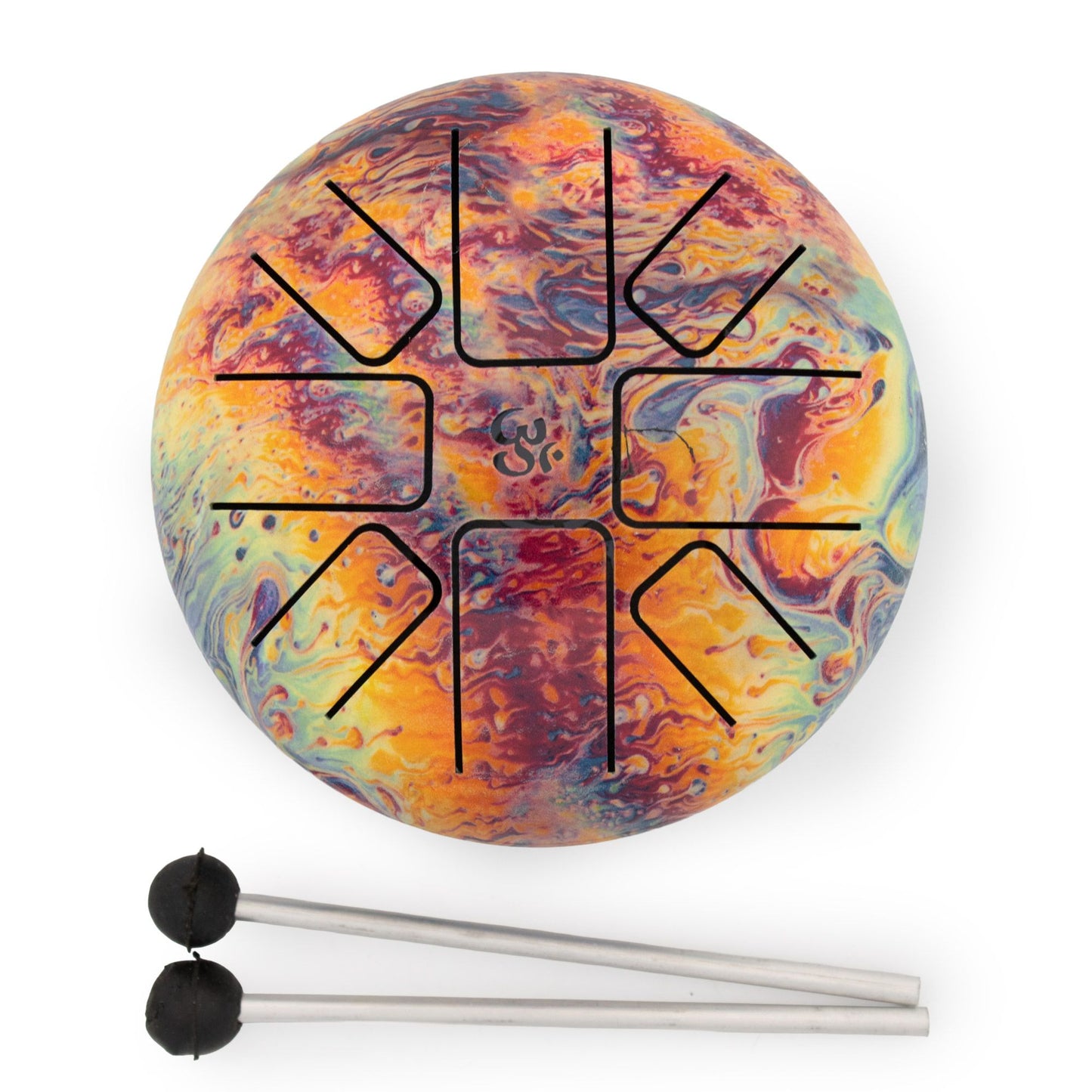 Volcanic Splash Steel Tongue Drum | 8-Tone Hapi Drum | 14x7cm | Tempered Steel | New