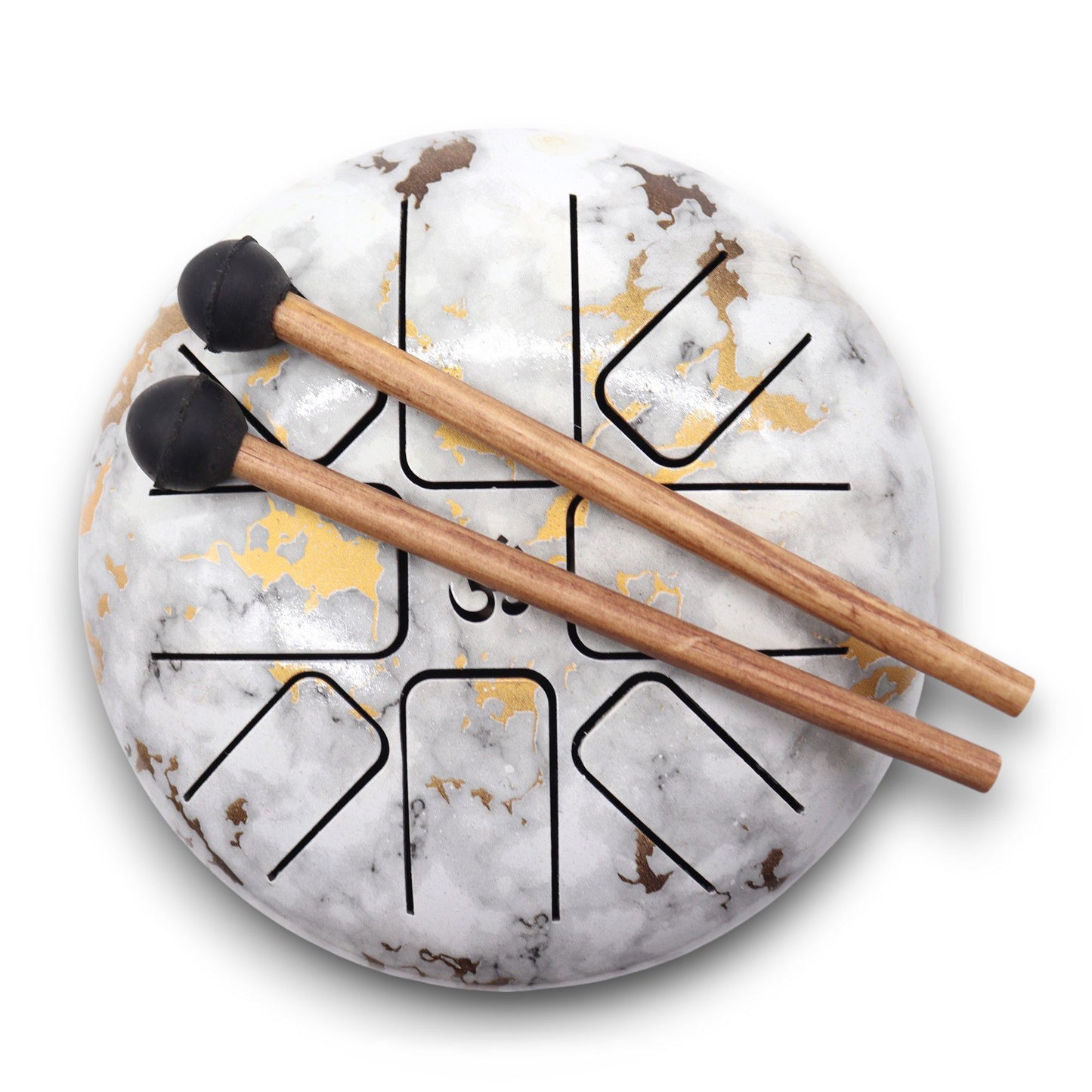 Marble Steel Tongue Drum | 8-Tone Hapi Drum | 17x13cm | Tempered Steel | New