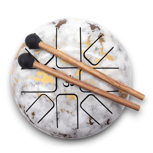 Marble Steel Tongue Drum | 8-Tone Hapi Drum | 17x13cm | Tempered Steel | New