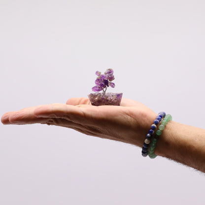Mini Amethyst Gemstone Tree on Orgonite Base | 15 Stones | 3.5x2.5x4cm | New