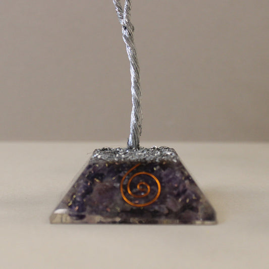 Amethyst Gemstone Tree with Orgonite Base | 80 Stones | 7x7x15cm | New