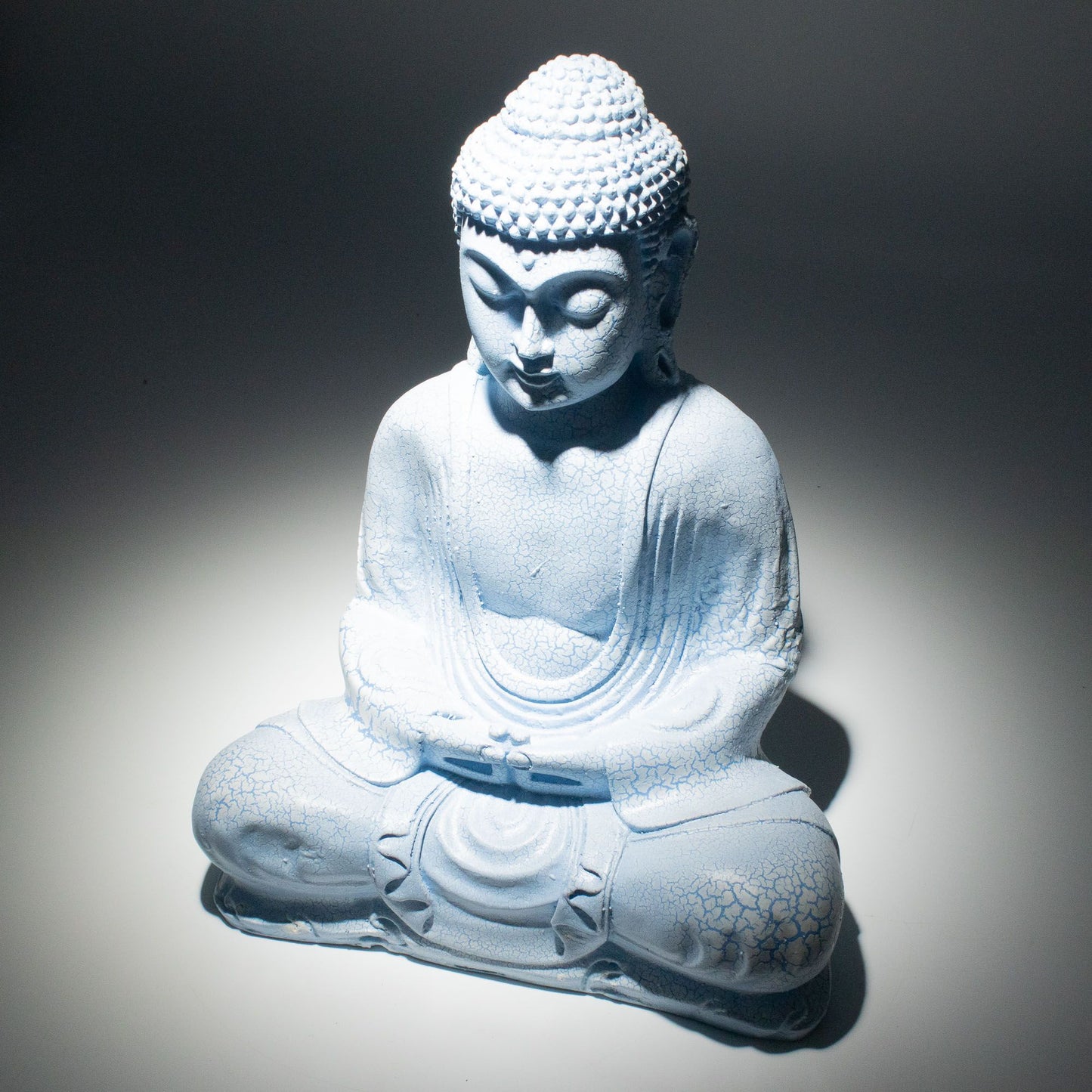 Meditation Buddha Lamp Sky Blue - Oval Stand