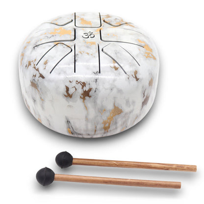 Marble Steel Tongue Drum | 8-Tone Hapi Drum | 17x13cm | Tempered Steel | New