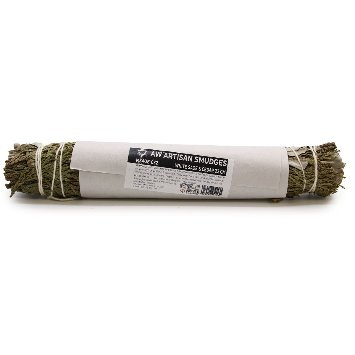 White Sage & Cedar Smudge Stick 22cm | Housewarming Gift | Large Woody Bundle