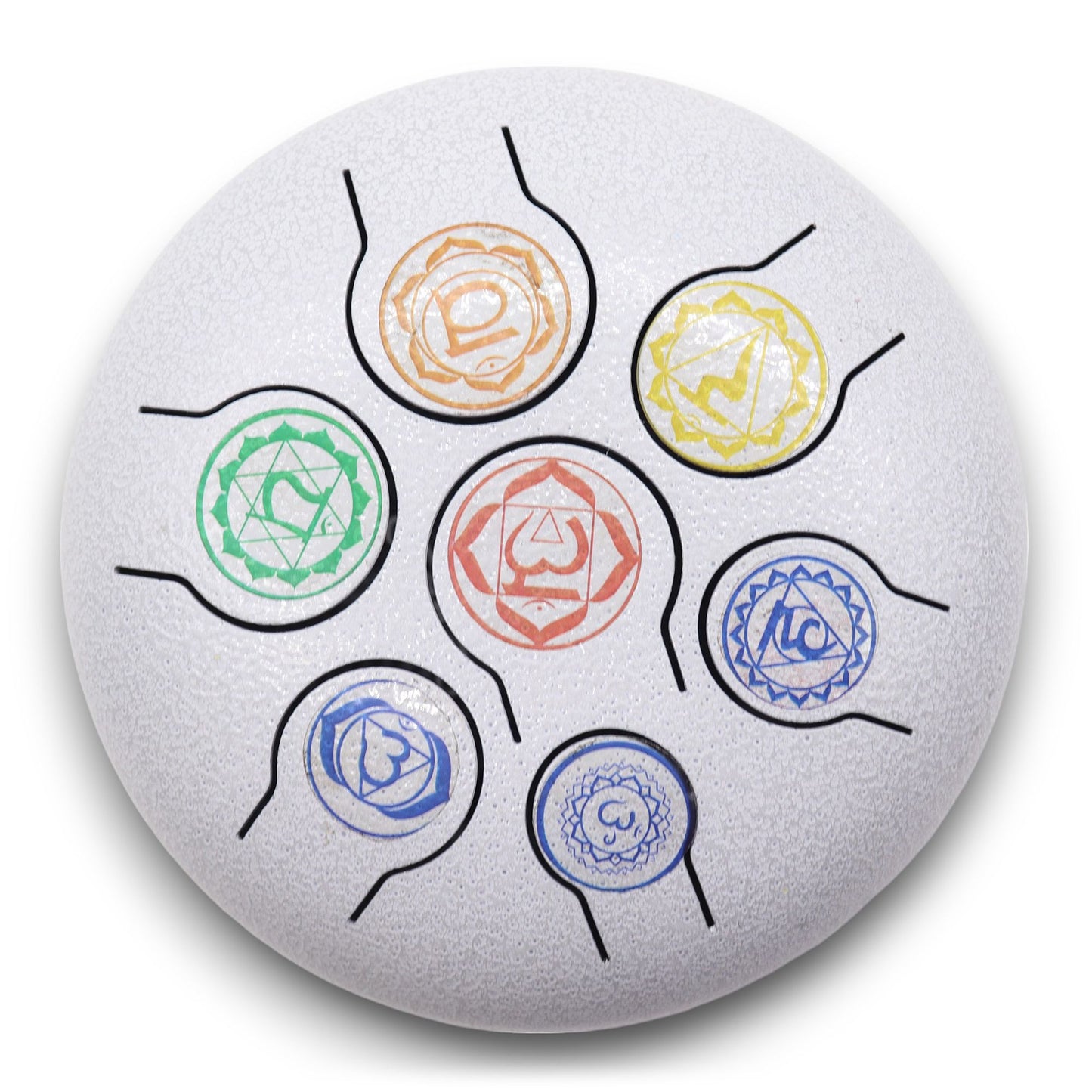 7 Chakra Steel Tongue Drum | 8-Tone Hapi Drum | 17x13cm | Tempered Steel | New