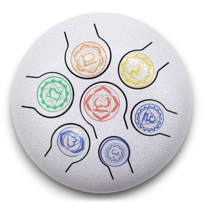 7 Chakra Steel Tongue Drum | 8-Tone Hapi Drum | 17x13cm | Tempered Steel | New