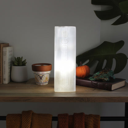 Selenite Block Lamp 25cm - Chakra Lamp