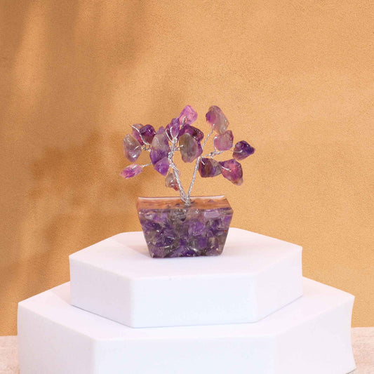 Mini Amethyst Gemstone Tree on Orgonite Base | 15 Stones | 3.5x2.5x4cm | New