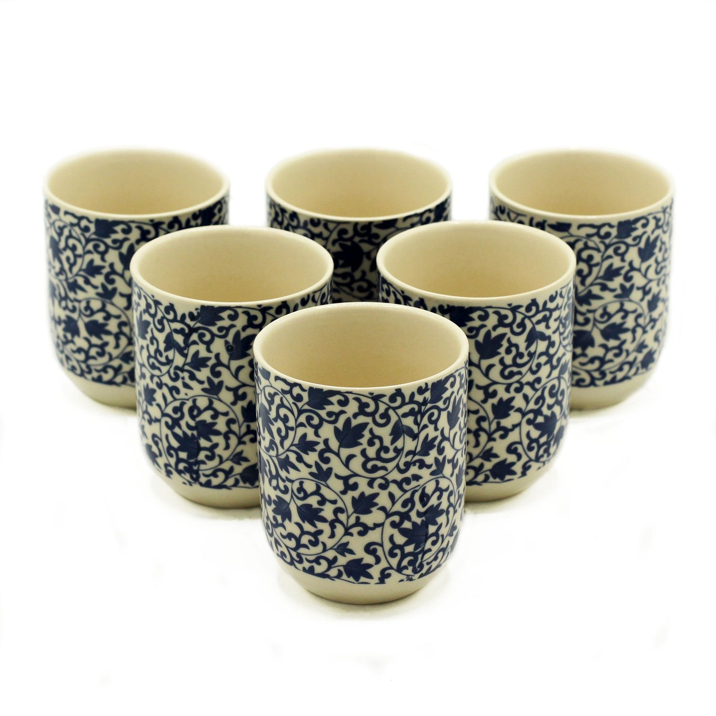Herbal Tea Cups | Blue Pattern | Set Of 6