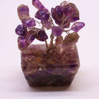 Mini Amethyst Gemstone Tree on Orgonite Base | 15 Stones | 3.5x2.5x4cm | New