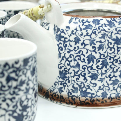 Amber Ceramic Herbal Teapot Set of 6 | Artisan Style | Perfect Tea Lover Gift Set
