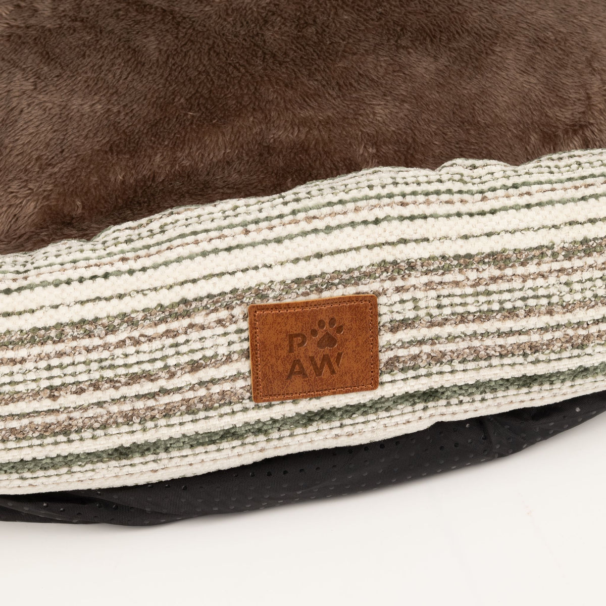 Medium Dog Sofa Bed in Brown Stripe | Dog Lover Gift | Reversible Cushion