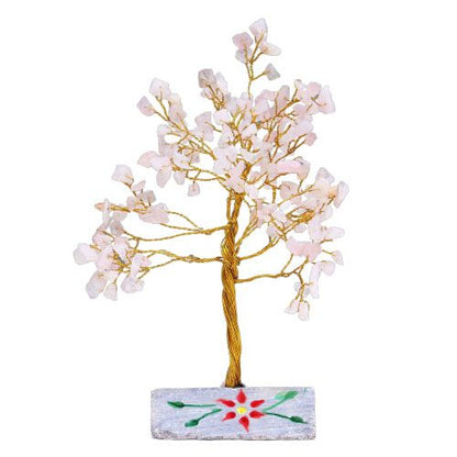 Rose Quartz Indian Wire Gemstone Tree | 160 Stones | 8x4x20.5cm | New
