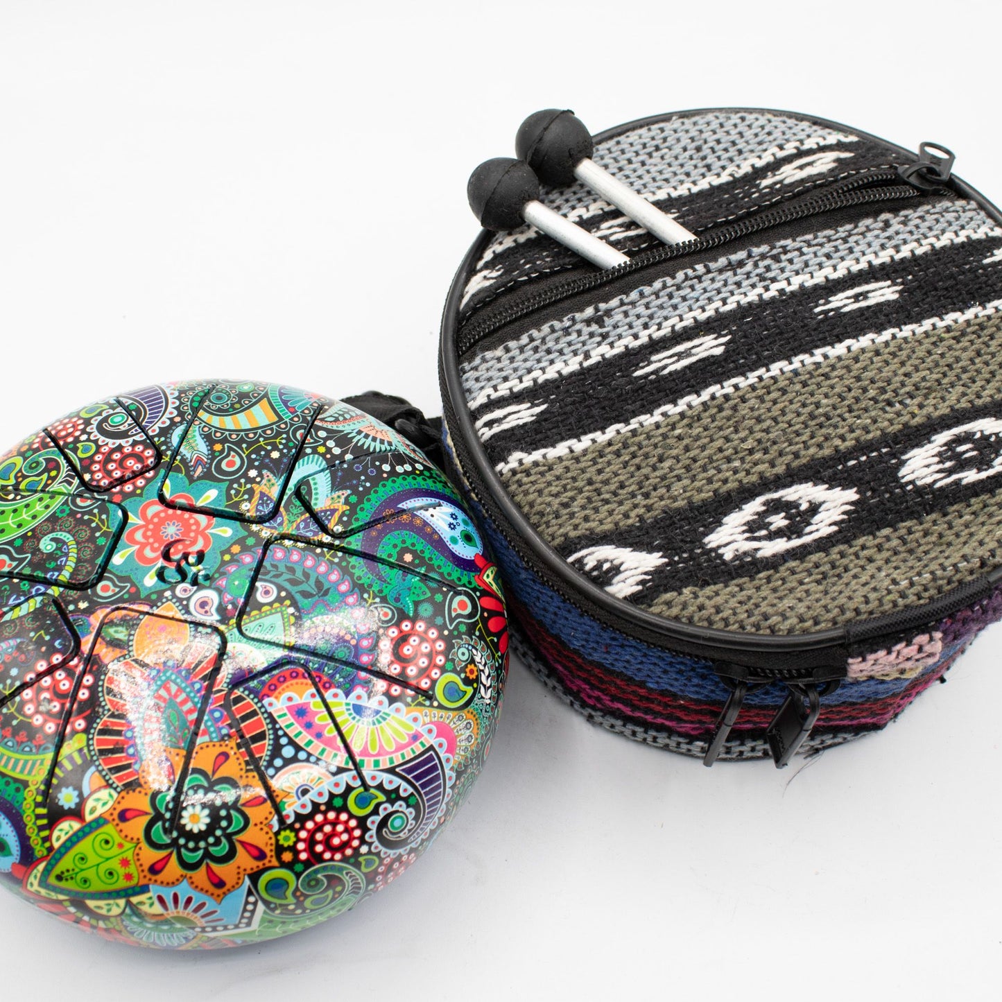 Mandala Leaf Steel Tongue Drum | 8-Tone Hapi Drum | 14x7cm | Tempered Steel | New