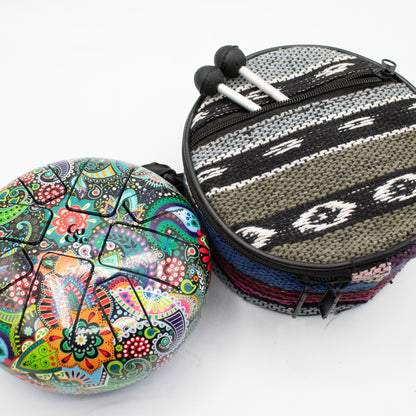 Mandala Leaf Steel Tongue Drum | 8-Tone Hapi Drum | 14x7cm | Tempered Steel | New