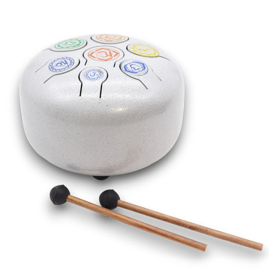 7 Chakra Steel Tongue Drum | 8-Tone Hapi Drum | 17x13cm | Tempered Steel | New