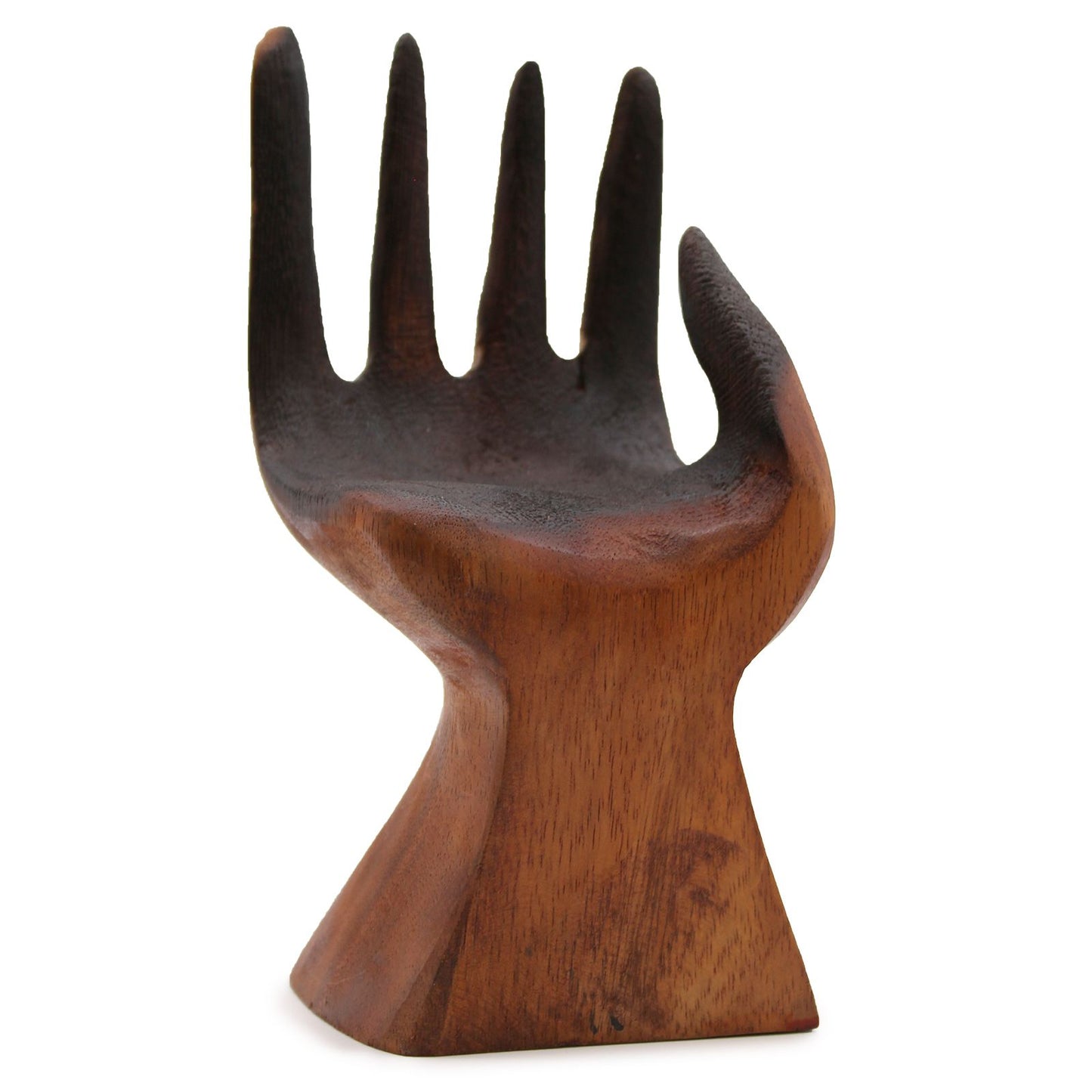 Carved Hand Molten Glass Bowl on Driftwood | Handmade Balinese Art | 23x13cm | 1kg | New
