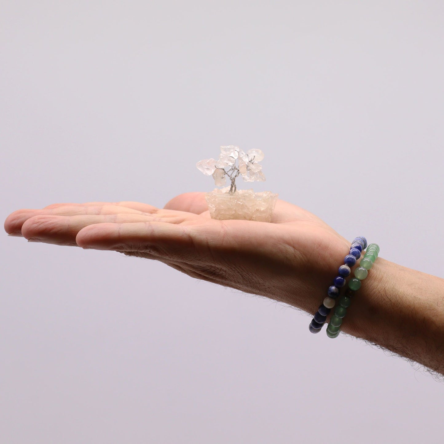 Mini Rock Quartz Gemstone Tree on Orgonite Base | 15 Stones | 3.5x2.5x4cm | New