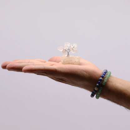 Mini Rock Quartz Gemstone Tree on Orgonite Base | 15 Stones | 3.5x2.5x4cm | New