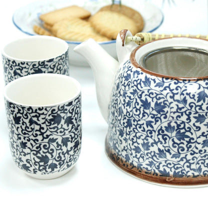 Amber Ceramic Herbal Teapot Set of 6 | Artisan Style | Perfect Tea Lover Gift Set