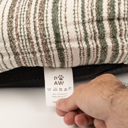 Medium Dog Sofa Bed in Brown Stripe | Dog Lover Gift | Reversible Cushion