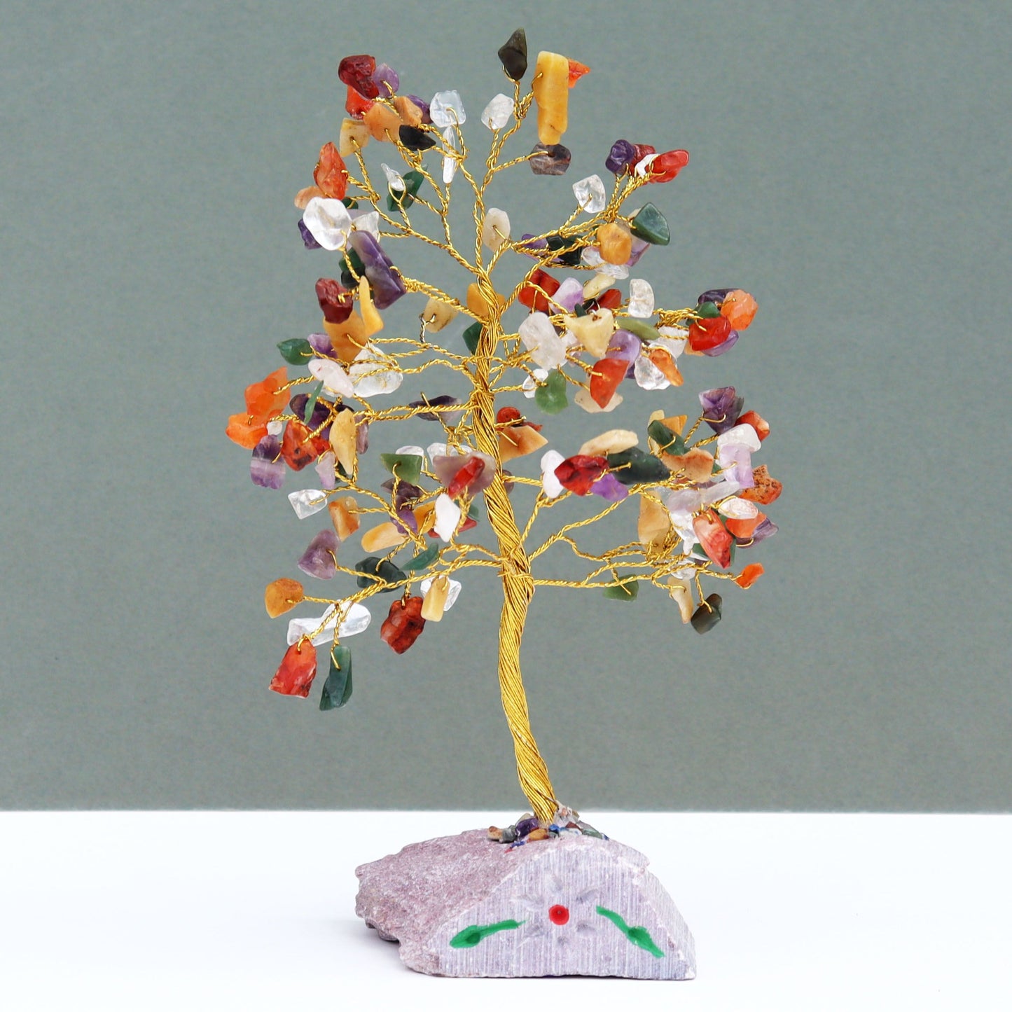 Multi-Gem Indian Wire Gemstone Tree | 160 Stones | 8x4x20.5cm | New