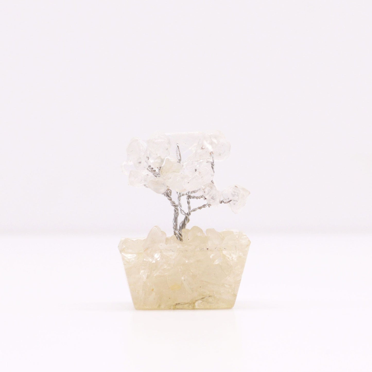 Mini Rock Quartz Gemstone Tree on Orgonite Base | 15 Stones | 3.5x2.5x4cm | New