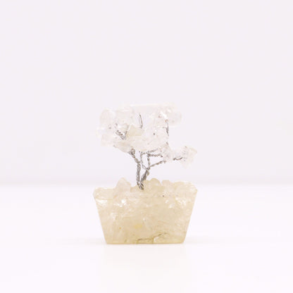 Mini Rock Quartz Gemstone Tree on Orgonite Base | 15 Stones | 3.5x2.5x4cm | New