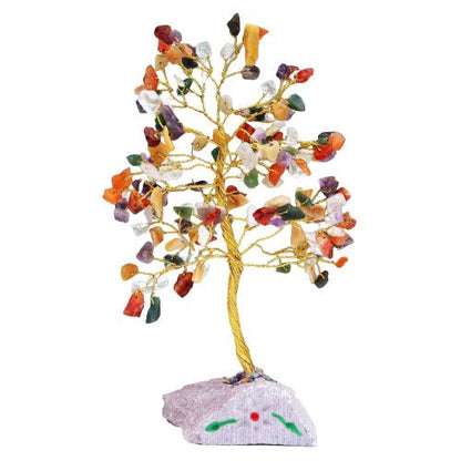Multi-Gem Indian Wire Gemstone Tree | 160 Stones | 8x4x20.5cm | New