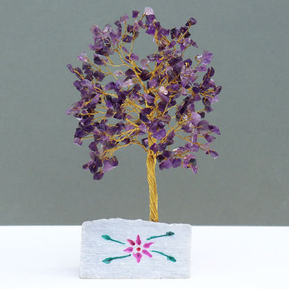 Amethyst Indian Wire Gemstone Tree | 320 Stones | 7x4x22.5cm | New