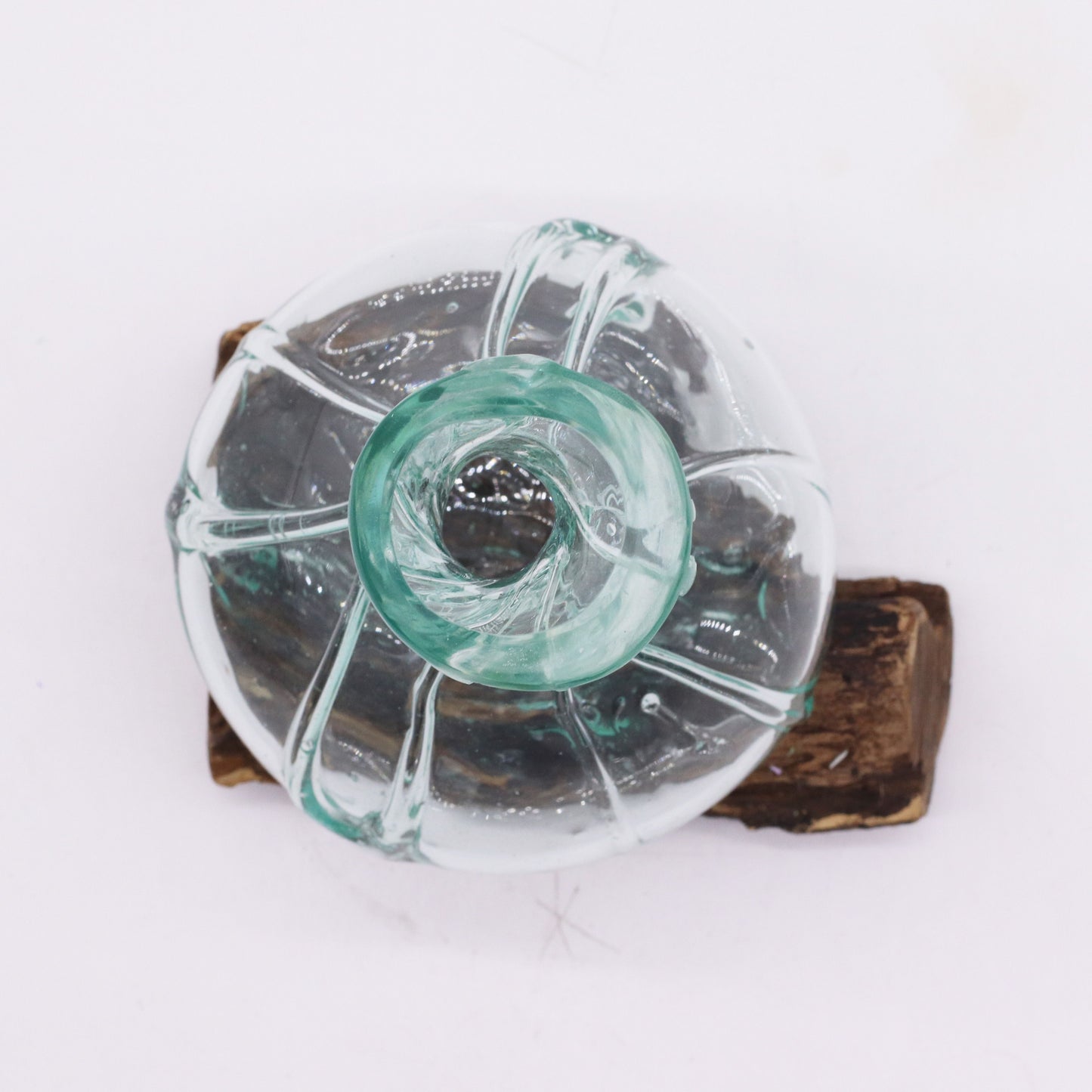 Molten Glass Fancy Mini Decanter on Driftwood | Handmade in Bali | 24x15x10cm | New