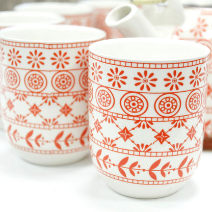 Amber Ceramic Herbal Teapot Set of 6 | Artisan Style | Perfect Tea Lover Gift Set