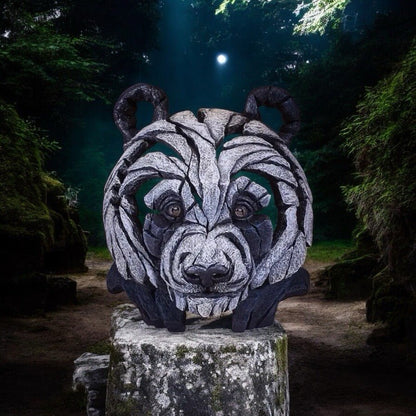 Giant Panda Bust Sculpture | Edge Sculpture Matt Buckley Hand-Painted Marble Resin 27cm