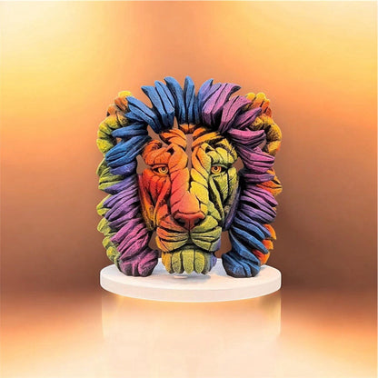 Edge Sculpture Lion Pride Bust Limited Edition Sculpture | Matt Buckley Hand-Painted Stone Resin – 1 of 100