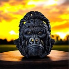 Edge Sculpture Gorilla Bust Large | Matt Buckley Hand-Painted Contemporary Wildlife Sculpture 39cm