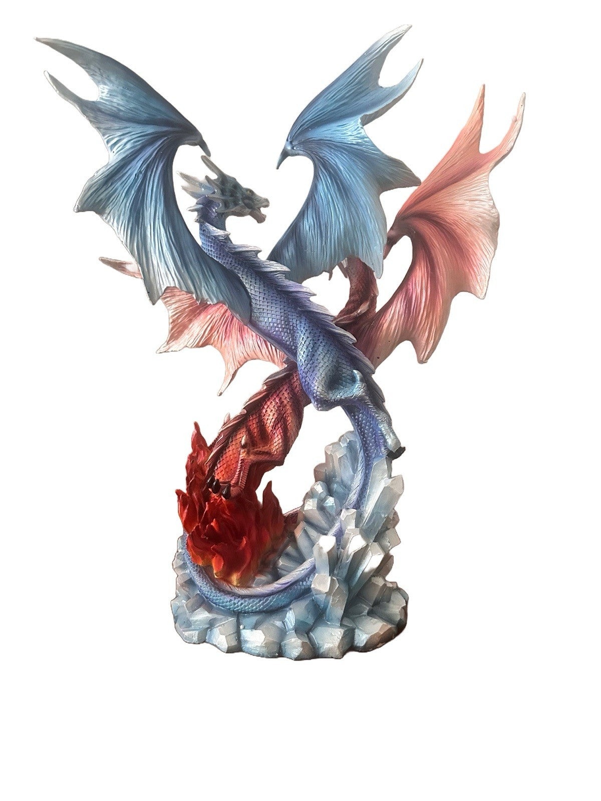 Nemesis Now Red Blue Fantasy Statue 38cm | Twin Dance of Elements Dragon Ornament