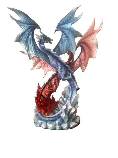 Nemesis Now Red Blue Fantasy Statue 38cm | Twin Dance of Elements Dragon Ornament