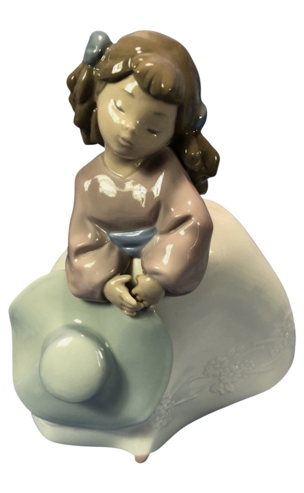 NAO by Lladro Pleased to Meet You Girl with Hat Figurine 02001329 Rare New | Hand-Painted Porcelain Figurine | MPN 01329 | Made in Spain | New Boxed