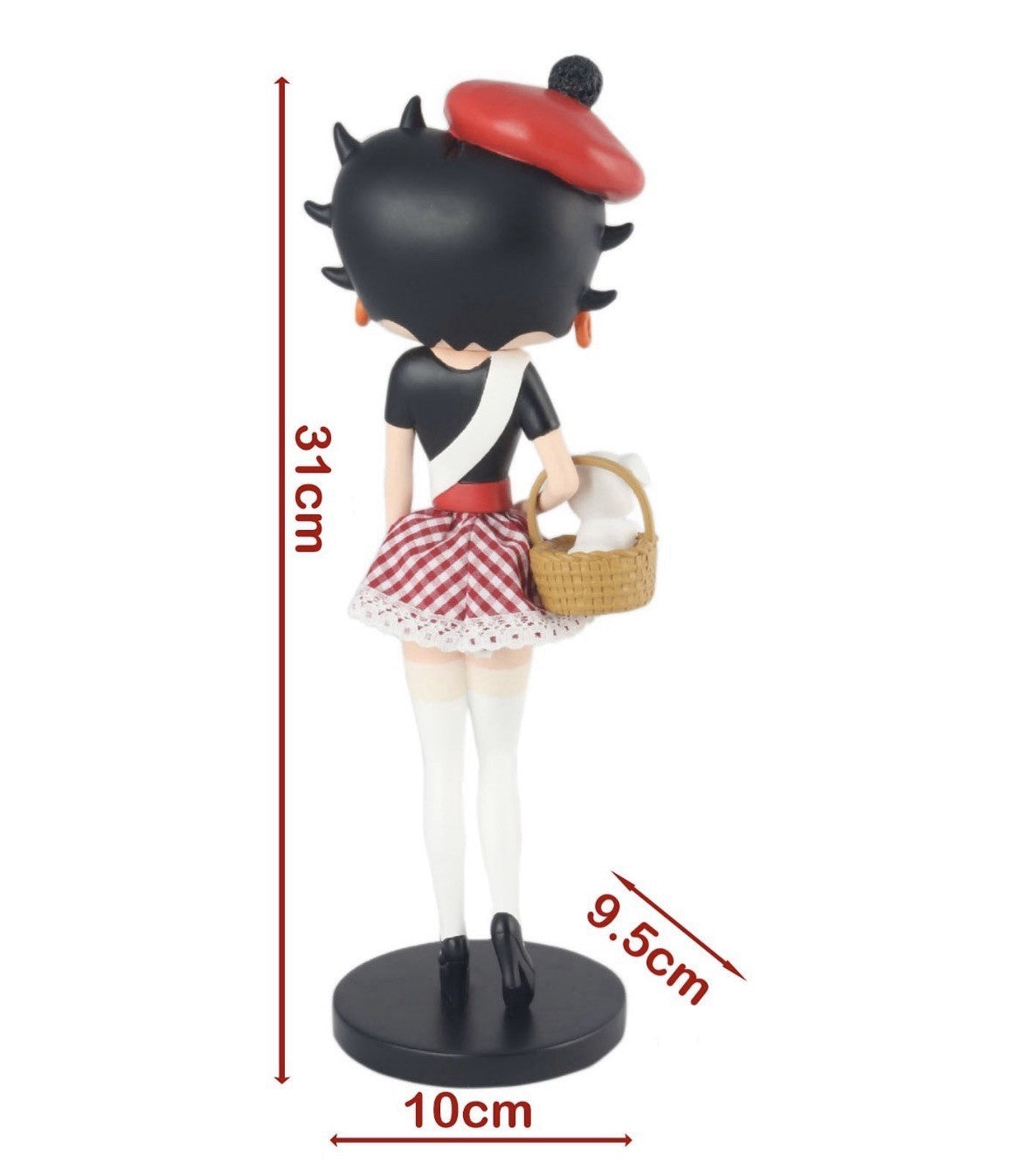 Betty Boop in French Costume 31cm | Fabric Skirt & Pudgy | Unique Betty Boop Gift | MPN 340216