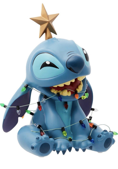 Disney Showcase Christmas Stitch Wrapped in Lights Figurine | 6015328 | New