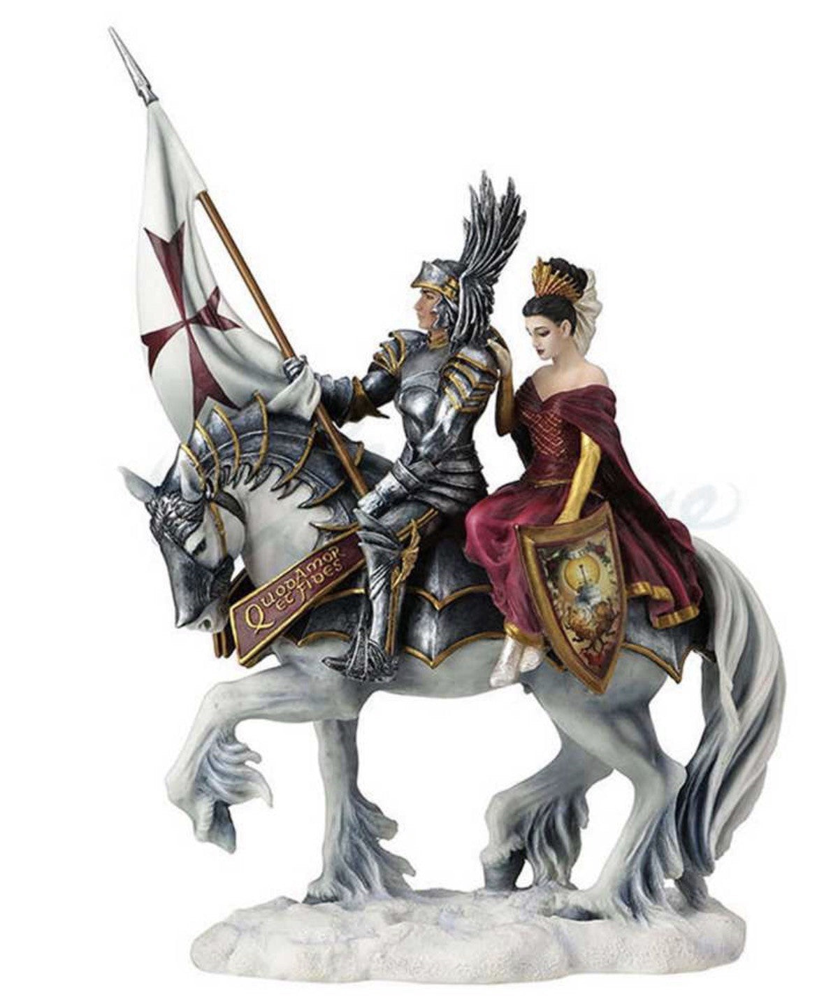 Nemesis Now Faith Templar Knight on Horseback Figurine 35cm | Ruth Thompson Historical Sculpture