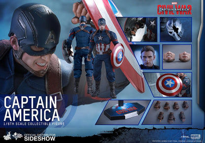 Hot Toys Captain America Civil War 1:6 Scale Figure | Steve Rogers Chris Evans MMS350 Marvel