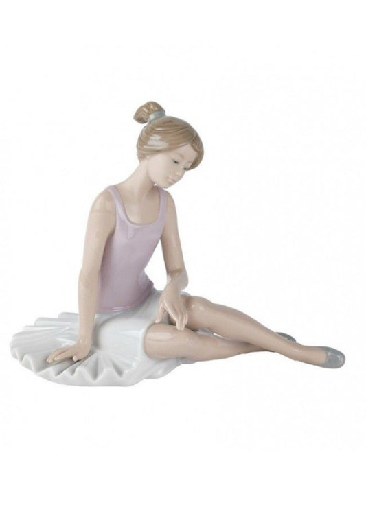 NAO by Lladro Dancer Rested Porcelain Ballerina | Hand-Painted Porcelain Figurine | MPN 02001175 | Made in Spain | New Boxed