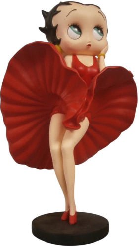 Betty Boop Classic Pose Red Dress Figurine 40cm | Rare Collectible Statue Hand-Painted 338086