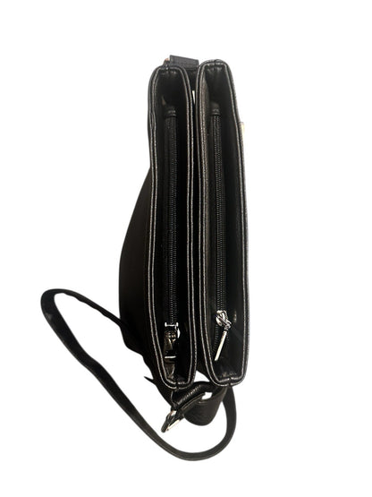 Women's 3D Cat Crossbody Side Bag | Black Faux Leather | 27cm × 27cm | Chrome Accents | 3D World