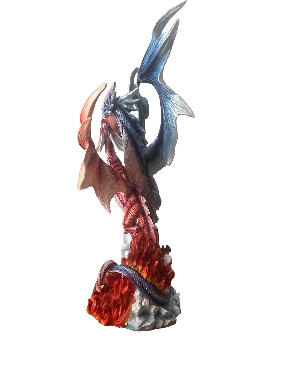 Nemesis Now Red Blue Fantasy Statue 38cm | Twin Dance of Elements Dragon Ornament