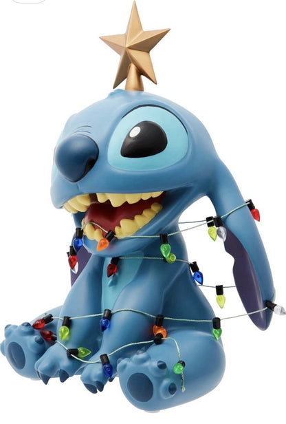 Disney Showcase Christmas Stitch Wrapped in Lights Figurine | 6015328 | New