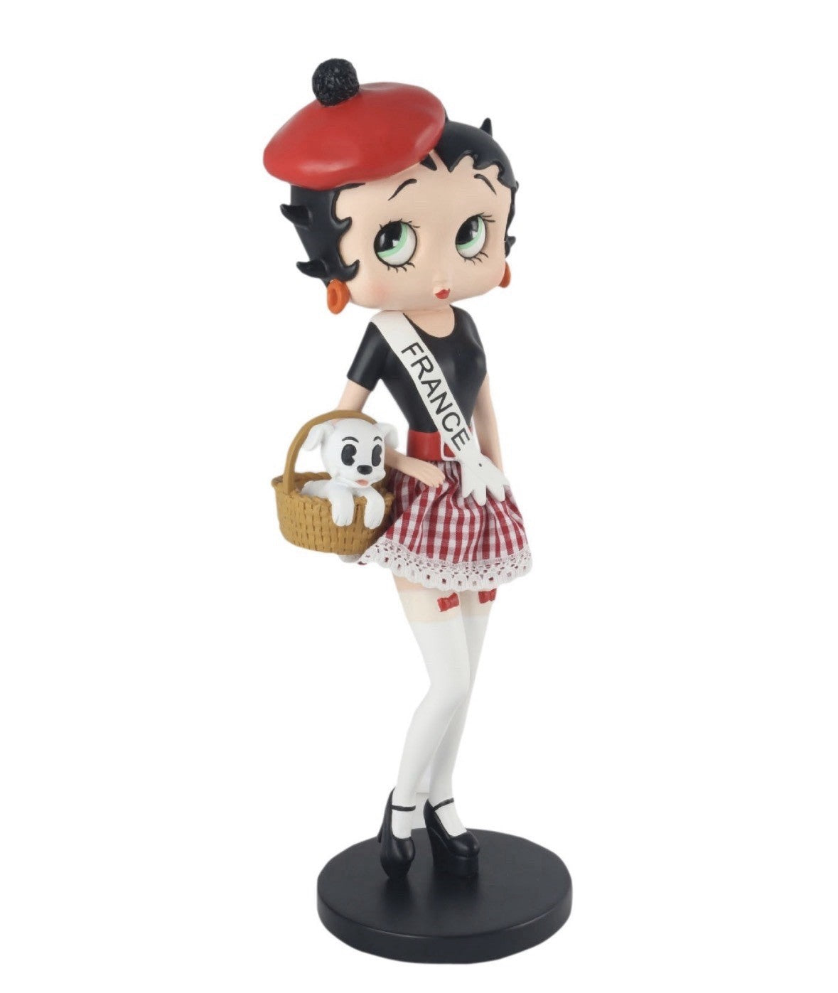 Betty Boop in French Costume 31cm | Fabric Skirt & Pudgy | Unique Betty Boop Gift | MPN 340216