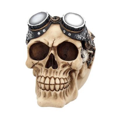 Nemesis Now Goggles Steampunk Skull Resin Figurine 15cm | Gothic Fantasy Skull Ornament